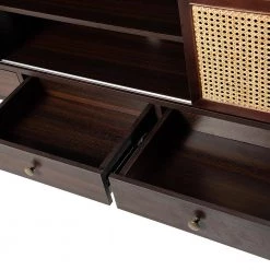 3-Drawer Mid Century Modern Wooden TV Stand for TVs up to 65 in. Flat Screen, Cabinet for Living Room (Espresso) by ANBAZAR -ANBAZAR Sales espresso anbazar tv stands wkx158 4f 1000