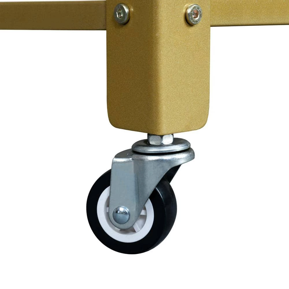 2-Tier Gold Coffee Table with Wheels and Mesh Shelf by ANBAZAR 9 2-Tier Gold Coffee Table with Wheels and Mesh Shelf by ANBAZAR - Image 9