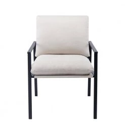 Rustic Gray Metal Frame Linen Cushion Arm Chair (Set of 1), Sofa Chair Lounge Chair with Removable Cushion and Backrest by ANBAZAR -ANBAZAR Sales gray anbazar accent chairs 02284anna w c3 1000