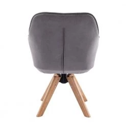 Gray Velvet Fabric Upholstery Accent Arm Chair (Set of 1), Solid Wood Tufted Arm Chair, Accent Arm Chair with Wood Legs by ANBAZAR -ANBAZAR Sales gray anbazar accent chairs 02677anna gy 76 1000