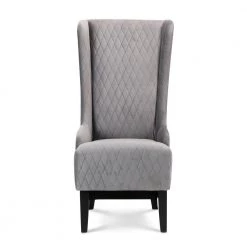 28.5" Wide Gray Fabric Upholstered Wingback Accent Chair by ANBAZAR -ANBAZAR Sales gray anbazar accent chairs gj 218 g 40 1000