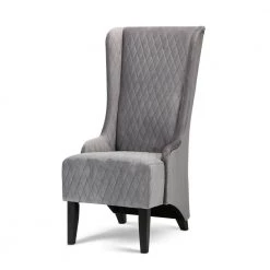 28.5" Wide Gray Fabric Upholstered Wingback Accent Chair by ANBAZAR