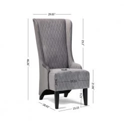 28.5" Wide Gray Fabric Upholstered Wingback Accent Chair by ANBAZAR -ANBAZAR Sales gray anbazar accent chairs gj 218 g c3 1000