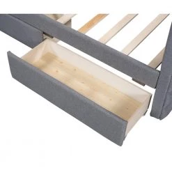 Modern Gray Linen Upholstered Daybed With Two Drawers, Twin Size Daybed Frame Sofa Bed, No Box Spring Needed by ANBAZAR 16 Modern Gray Linen Upholstered Daybed With Two Drawers, Twin Size Daybed Frame Sofa Bed, No Box Spring Needed by ANBAZAR -ANBAZAR Sales gray anbazar daybeds 01010anna 76 1000