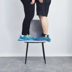 Linen Dining chair 4-piece set, medieval modern cushion side chair with black metal leg, for kitchen or dining room-Gray by ANBAZAR -ANBAZAR Sales gray anbazar dining chairs d 001098 g 4f 1000