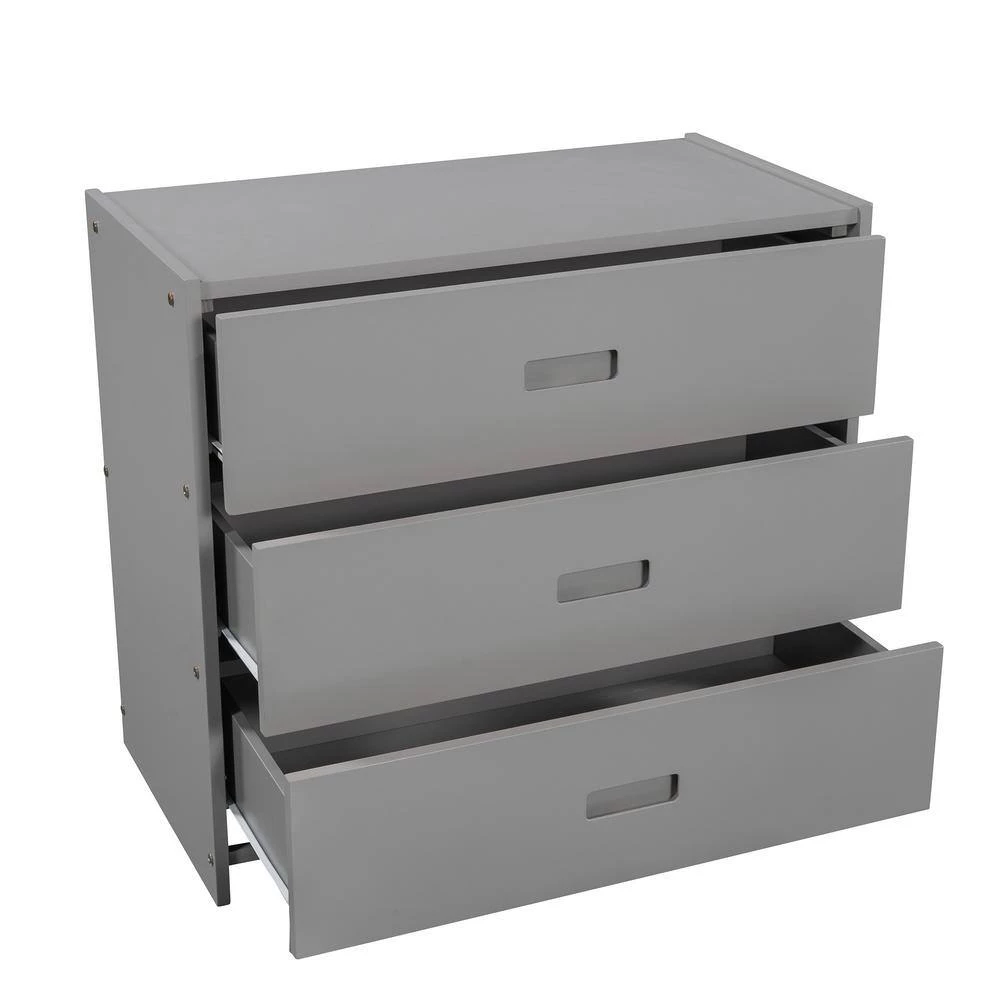 Gray Twin Low Loft Bed with 2 Bookcases and 3-Tier Drawers, Wood Kids Loft Bed Frame with Convertible Ladder and Slide by ANBAZAR 7 Gray Twin Low Loft Bed with 2 Bookcases and 3-Tier Drawers, Wood Kids Loft Bed Frame with Convertible Ladder and Slide by ANBAZAR - Image 7