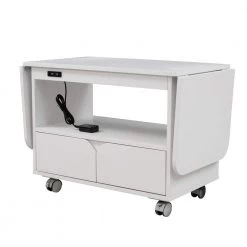 Foldable 2-Drawer White Nightstand Living Room Bedroom Storage Cabinet with USB Ports 20.9''H X 13.4''W X 53.9''D by ANBAZAR -ANBAZAR Sales gray anbazar nightstands 00993anna 44 1000