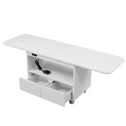 Foldable 2-Drawer White Nightstand Living Room Bedroom Storage Cabinet with USB Ports 20.9''H X 13.4''W X 53.9''D by ANBAZAR -ANBAZAR Sales gray anbazar nightstands 00993anna fa 1000