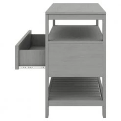 Gray Modern 1-Drawer Rectangle Nightstand 26.2''L*15''W*26.5''H with 2 Shelves, Wooden Nightstand Side Table End Table by ANBAZAR -ANBAZAR Sales gray anbazar nightstands 01742anna e 76 1000