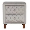 23.6"H x 16"W x 20"L Upholstered Wooden Nightstands with two drawers, bedside table with velvet fabric for bedroom-Gray by ANBAZAR