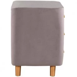 23.1 in. H x 16.1 in. D x 16.1 in. W Gray Bedroom Upholstery Nightstand with 3-Drawers Storage by ANBAZAR -ANBAZAR Sales gray anbazar nightstands wkx27 gy 66 1000