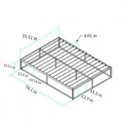 55.51 in. W Gray Full Size Metal Frame Platform Bed, No headboard by ANBAZAR 14 55.51 in. W Gray Full Size Metal Frame Platform Bed, No headboard by ANBAZAR -ANBAZAR Sales gray anbazar platform beds yh 0013 77 1000