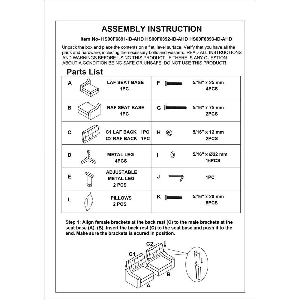 Living Room 72 in. W Slope Arm 2-piece Glossy Polyfiber Sectional Sofa Set in Gray with Sofa and Loveseat by ANBAZAR 6 Living Room 72 in. W Slope Arm 2-piece Glossy Polyfiber Sectional Sofa Set in Gray with Sofa and Loveseat by ANBAZAR - Image 6