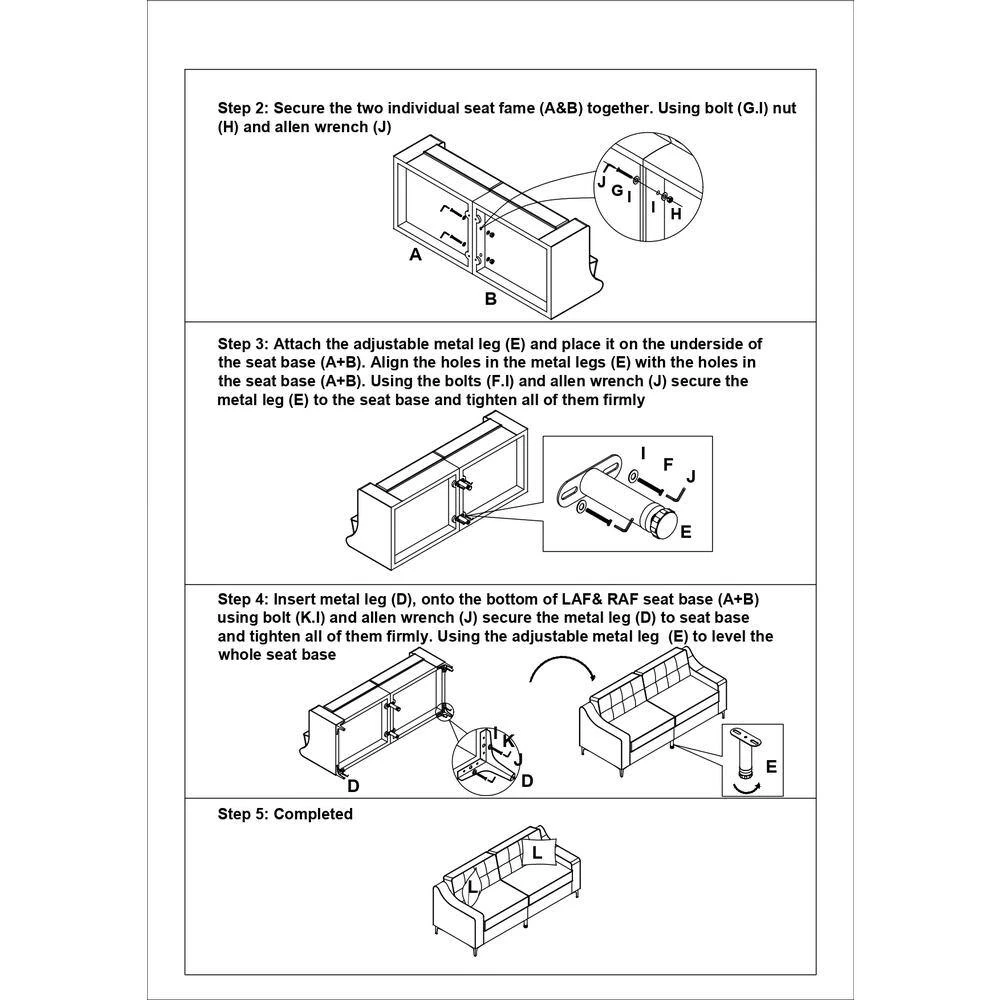 Living Room 72 in. W Slope Arm 2-piece Glossy Polyfiber Sectional Sofa Set in Gray with Sofa and Loveseat by ANBAZAR 7 Living Room 72 in. W Slope Arm 2-piece Glossy Polyfiber Sectional Sofa Set in Gray with Sofa and Loveseat by ANBAZAR - Image 7