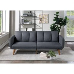 81 in. Square Arm Polyfiber Sofa, Wooden Legs, Convertible Bed, Elegant Modern Straight Sofa in Gray by ANBAZAR 15 81 in. Square Arm Polyfiber Sofa, Wooden Legs, Convertible Bed, Elegant Modern Straight Sofa in Gray by ANBAZAR -ANBAZAR Sales gray anbazar sofas couches wkx134 gy 31 1000