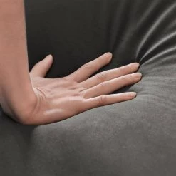 80" Rolled Arm Tufted Velvet Couch, Straight 3 Seat Sofa for Living Room, Chesterfield Sofa in Gray with 3 Pillows by ANBAZAR -ANBAZAR Sales gray anbazar sofas couches wkx138 gy 44 1000