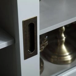 Gray TV Cabinet With Sliding Door, Storage Cabinet with Shelf and Open Storage for Dining Living Room by ANBAZAR -ANBAZAR Sales gray anbazar tv stands d 001281 j 1f 1000