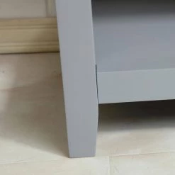 Gray TV Cabinet With Sliding Door, Storage Cabinet with Shelf and Open Storage for Dining Living Room by ANBAZAR -ANBAZAR Sales gray anbazar tv stands d 001281 j fa 1000