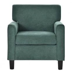 Green Upholstered Living Room Chair, Accent Armchair with Solid Wood Legs by ANBAZAR