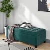 Green Polyester Upholstered Flip Storage Bench Ottoman Footrest 16.1 in. H x 46.5 in. W x 20.1 in. D Button Tufted Top by ANBAZAR