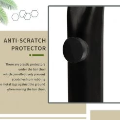 Light Brown Height Bar Stools Low Back Footrest Leather Cushioned Bar Stools Dining Chairs (Set of 2) with Metal Frame by ANBAZAR -ANBAZAR Sales light brown anbazar dining chairs 01620anna d 76 1000