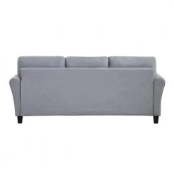79.9" Modern Sectional Sofa Set, Button Tufted Linen Upholstered Straight Couch in Gray w/Armchair Loveseat 3-Seat Sofa by ANBAZAR -ANBAZAR Sales light gray anbazar sectional sofas wkx118 66 1000