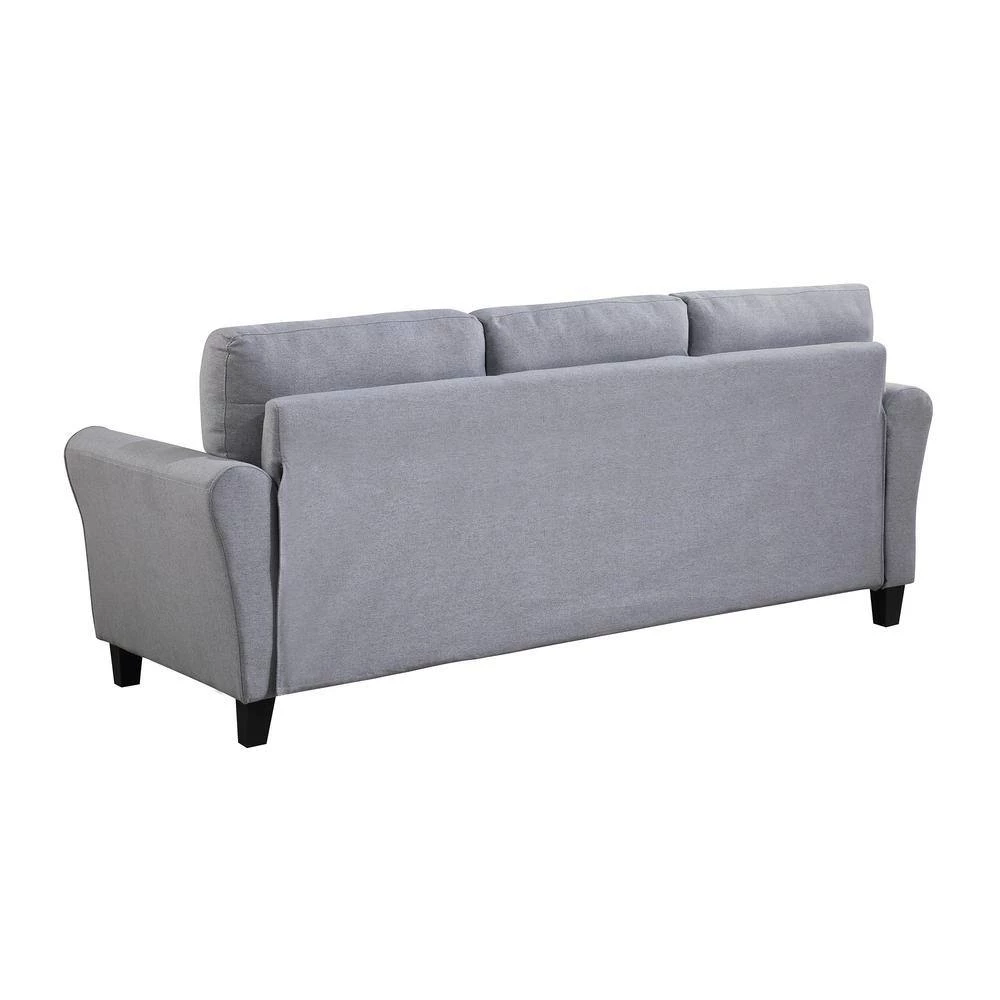 79.9" Modern Sectional Sofa Set, Button Tufted Linen Upholstered Straight Couch in Gray with Loveseat 3-Seat Sofa by ANBAZAR 9 79.9" Modern Sectional Sofa Set, Button Tufted Linen Upholstered Straight Couch in Gray with Loveseat 3-Seat Sofa by ANBAZAR - Image 9