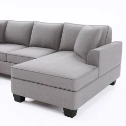 Upholstered Modern British Arm Classic U-shaped 10*86" Sofa includes a 3-Pillow Sectional Sofa Light Gray by ANBAZAR 15 Upholstered Modern British Arm Classic U-shaped 10*86" Sofa includes a 3-Pillow Sectional Sofa Light Gray by ANBAZAR -ANBAZAR Sales light gray anbazar sofa beds liner03 c c3 1000