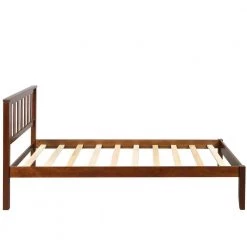 Twin Size Walnut Platform Bed Frame Wood Platform Bed Frame with Headboard and Footboard No Box Spring Needed by ANBAZAR -ANBAZAR Sales light wood anbazar kids beds 00284anna 76 1000
