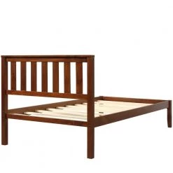 Twin Size Walnut Platform Bed Frame Wood Platform Bed Frame with Headboard and Footboard No Box Spring Needed by ANBAZAR -ANBAZAR Sales light wood anbazar kids beds 00284anna fa 1000