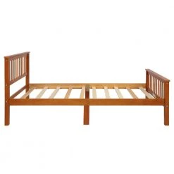 Twin Size Platform Bed Frame Wood Twin Size Platform Bed with Headboard and Footboard for Kids Oak by ANBAZAR -ANBAZAR Sales medium wood anbazar kids beds 00256anna 44 1000