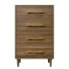 Natural Walnut Wood Modern 4 Drawer CHest of Drawers 30"L x 17"W x 46.2"H, Classic Storage Dresser Beside Table for Home by ANBAZAR