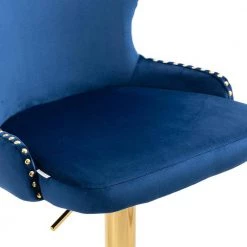 Counter Height Bar Stool, Tufted Upholstered Bar Chair, Bar Stool with Nail Back and Footrest, Kitchen, Dining Area,Navy by ANBAZAR 19 Counter Height Bar Stool, Tufted Upholstered Bar Chair, Bar Stool with Nail Back and Footrest, Kitchen, Dining Area,Navy by ANBAZAR -ANBAZAR Sales navy anbazar bar stools wjz 123b 4f 1000