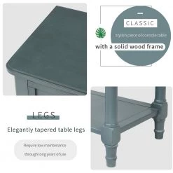 Console Table, Narrow Console Table for Entryway, Sofa Table with Storage Drawers and Bottom Shelf for Living Room, Navy by ANBAZAR -ANBAZAR Sales navy anbazar sideboards buffet tables kz 111 m 4f 1000