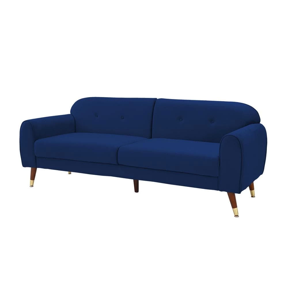 Velvet Futon Sofa Bed, Sleeper Sofa with 3 Inclined Angles, Couch with 6 Solid Wood Legs, Loveseat for Small Space, blue by ANBAZAR 7 Velvet Futon Sofa Bed, Sleeper Sofa with 3 Inclined Angles, Couch with 6 Solid Wood Legs, Loveseat for Small Space, blue by ANBAZAR - Image 7