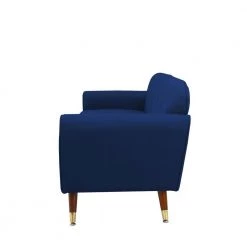 Velvet Futon Sofa Bed, Sleeper Sofa with 3 Inclined Angles, Couch with 6 Solid Wood Legs, Loveseat for Small Space, blue by ANBAZAR 9 Velvet Futon Sofa Bed, Sleeper Sofa with 3 Inclined Angles, Couch with 6 Solid Wood Legs, Loveseat for Small Space, blue by ANBAZAR -ANBAZAR Sales navy blue anbazar loveseats ff126 505 40 1000