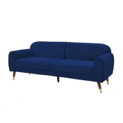 Velvet Futon Sofa Bed, Sleeper Sofa with 3 Inclined Angles, Couch with 6 Solid Wood Legs, Loveseat for Small Space, blue by ANBAZAR 11 Velvet Futon Sofa Bed, Sleeper Sofa with 3 Inclined Angles, Couch with 6 Solid Wood Legs, Loveseat for Small Space, blue by ANBAZAR -ANBAZAR Sales navy blue anbazar loveseats ff126 505 4f 1000