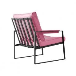Modern Accent Chairs Living Room Armchair with Velvet Cushion Comfortable Single Arms Chair with Metal Frame (Set of 1) by ANBAZAR -ANBAZAR Sales pink anbazar accent chairs wkx135 pk 4f 1000