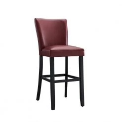 20 inches wide. Red high back solid wood frame, high elasticity, high leg PU upholstered bar chair (Set of 2) by ANBAZAR -ANBAZAR Sales red anbazar bar stools gj 100 r 40 1000
