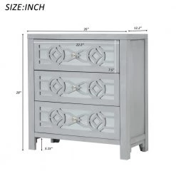 Silver Accent Entryway Cabinet with Drawers Mirror Decorative Kitchen Buffet Sideboard Storage Cabinet for Living Room by ANBAZAR -ANBAZAR Sales silver anbazar sideboards buffet tables kz 092 n 40 1000