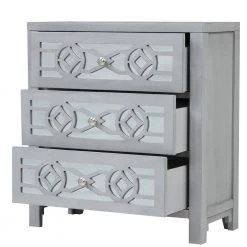 Silver Accent Entryway Cabinet with Drawers Mirror Decorative Kitchen Buffet Sideboard Storage Cabinet for Living Room by ANBAZAR