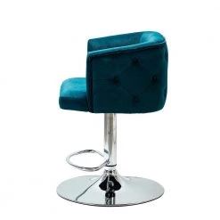 Velvet Bar Stool, Barstools with 360°Swivel, Bar Chair with Adjustable Height, Metal Base, Bar, Dining Areas, Teal by ANBAZAR -ANBAZAR Sales teal anbazar bar stools wjz 103b 40 1000