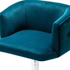 Velvet Bar Stool, Barstools with 360°Swivel, Bar Chair with Adjustable Height, Metal Base, Bar, Dining Areas, Teal by ANBAZAR -ANBAZAR Sales teal anbazar bar stools wjz 103b 66 1000