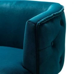 Velvet Bar Stool, Barstools with 360°Swivel, Bar Chair with Adjustable Height, Metal Base, Bar, Dining Areas, Teal by ANBAZAR -ANBAZAR Sales teal anbazar bar stools wjz 103b 77 1000