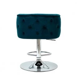 Velvet Bar Stool, Barstools with 360°Swivel, Bar Chair with Adjustable Height, Metal Base, Bar, Dining Areas, Teal by ANBAZAR -ANBAZAR Sales teal anbazar bar stools wjz 103b a0 1000