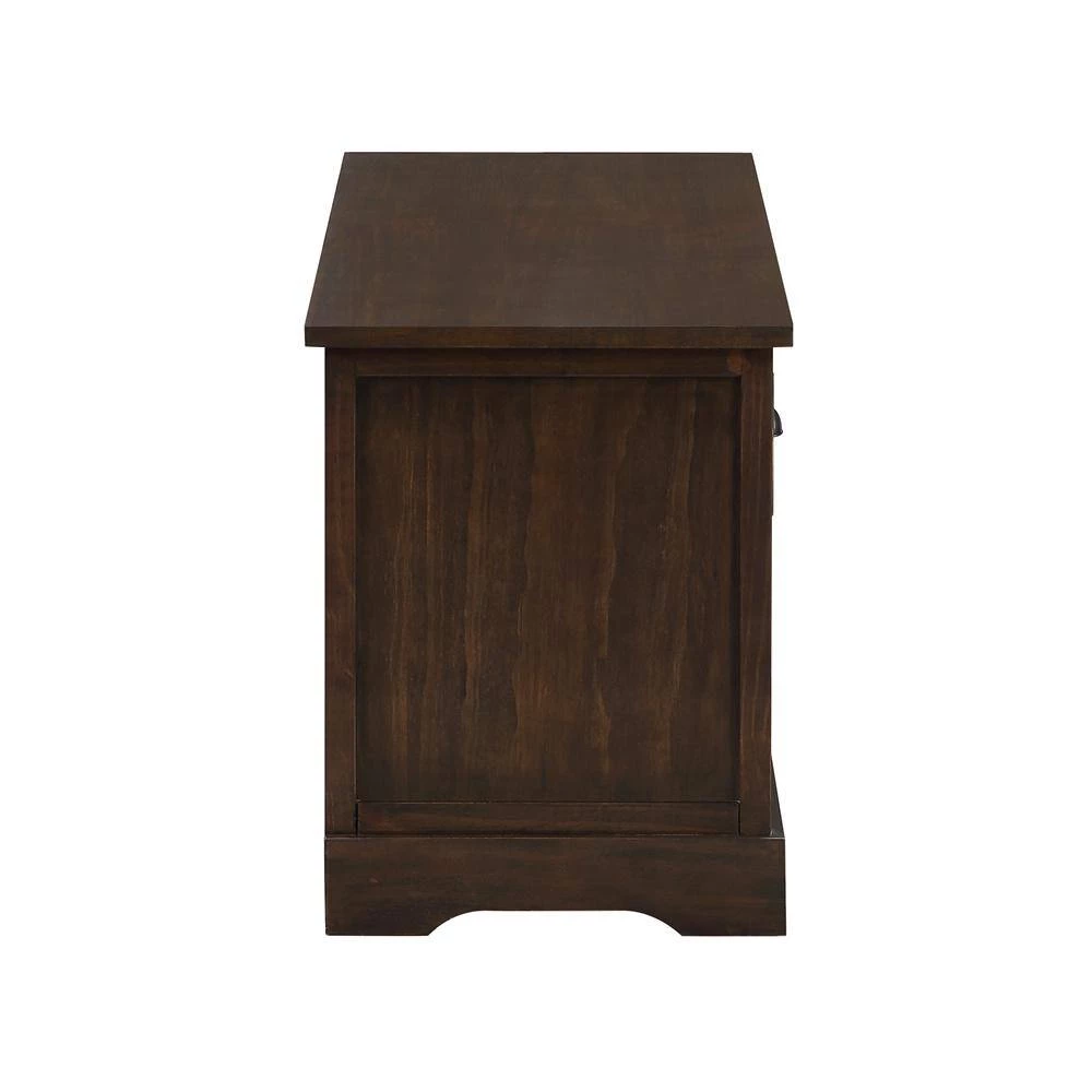 Homes Collection Storage Bench with 3 Drawers and 3 Woven Baskets, Wooden Entryway Bench (Walnut) by ANBAZAR 5 Homes Collection Storage Bench with 3 Drawers and 3 Woven Baskets, Wooden Entryway Bench (Walnut) by ANBAZAR - Image 5