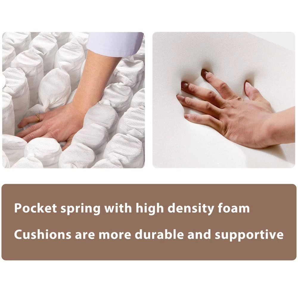 64 in. Tufted Chaise Lounge, Textured Fabric Upholstered Lounge Chairs in Gray w/Pillow (Set of 2) by ANBAZAR 7 64 in. Tufted Chaise Lounge, Textured Fabric Upholstered Lounge Chairs in Gray w/Pillow (Set of 2) by ANBAZAR - Image 7