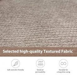 Gray Wood Top Living room Bedroom Tufted Upholstered Textured Fabric Chaise Lounge Set, 2 Toss Pillow included by ANBAZAR -ANBAZAR Sales warm grey anbazar chaise lounges liner09 1f 1000