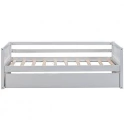 Wood Daybed with Storage Drawers, Twin Size Daybed Sofa Bed Frame for Bedroom, Guest Room, Living Room, White by ANBAZAR -ANBAZAR Sales white anbazar daybeds 00054anna c3 1000
