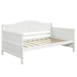 Twin Size White Wood Daybed Frame with Drawers Dual-use Twin Sofa Bed Frame for Living Room No Box Spring Needed by ANBAZAR -ANBAZAR Sales white anbazar daybeds 00306anna 4f 1000